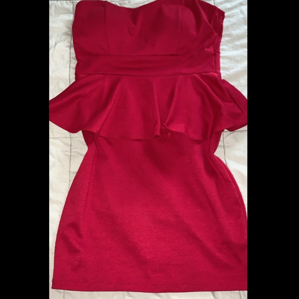 Strapless mini dress